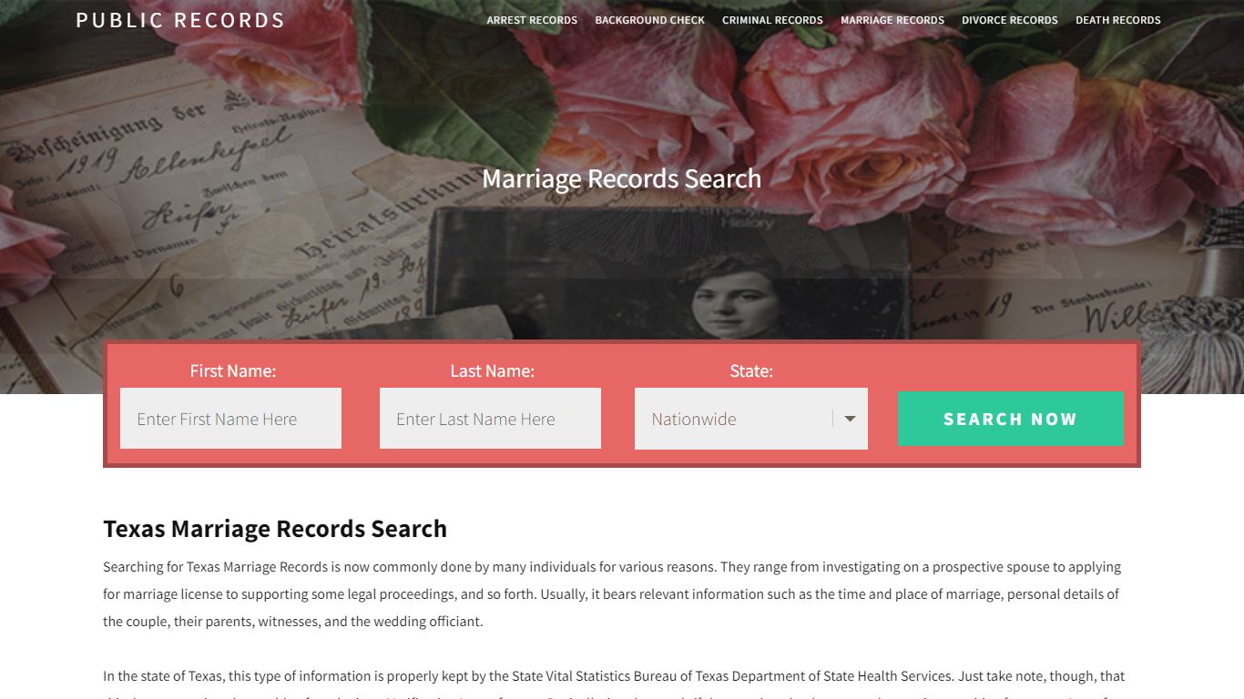 Texas Marriage records - Public Records